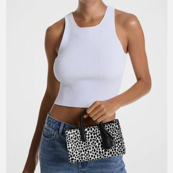 MICHAEL KORS XTRA SMALL CHEETAH PRINT CALF HAIR AND LEATHER CROSSBODY BAG - Picture 3 of 5